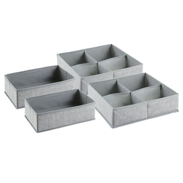 Socks mDesign Fabric Dresser Drawer Storage Organizer for Underwear 8 Compartments Each Gray Bras Pack of 3 Socks mDesign Fabric Dresser Drawer Storage Organizer for Underwear 8 Compartments Each Gray Bras Pack of 3
